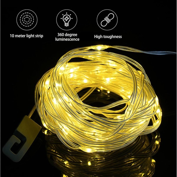 10m Udendørs Vandtæt Bærbar Stowable String Light Camping String Lights [LGL] coloured light8m