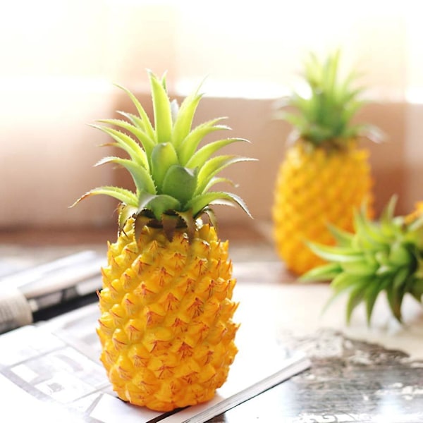 Kunstig Plastikfrugt Falsk Ananas Hjem Ornament Dekoration Fest Visning Prop (LGL) Yellow S