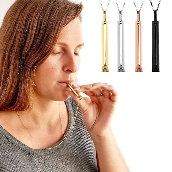 Stress Mindful Andningshalsband För Naturlig Ångestlindring - Andningstränare LGL Silver