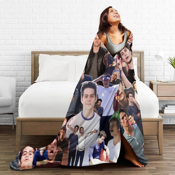 Dylan O'brien Collage Ultra-blød Mikro Fleece Tæppe Komfortabel Og Varm I Alle Sæsoner Til Sofa Seng Sofa