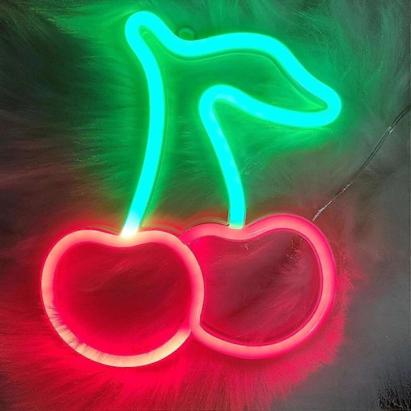 Kirsebær Neonlys, til Soveværelse Neon Skilte, LED Neon Vægskilt Frugt Neonlys, Lys Vægsdekoration, Neonlys Indendørs Vægslys Armaturer f  (LGL)