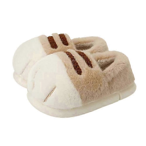 Kattpote Tøfler, 3D Kattpote Tegneserie Tøfler for Kvinner-GOOD LGL khaki 39 to 40