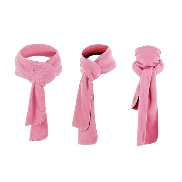 Lång fleecehalsduk för män och kvinnor för vintersporter, lätt, enfärgad, värmande halsskydd, huvudbonad LGL Pink