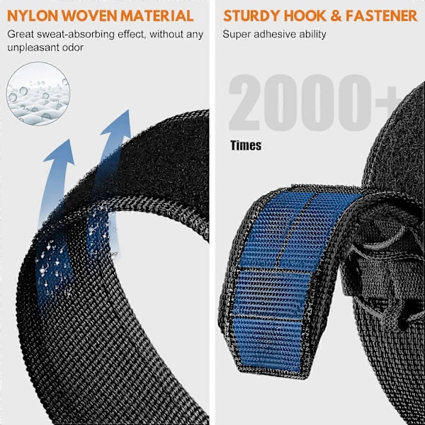 26 mm kellon ranneke Garmin Fenix 8 51mm 7X 6X 5X Quick Release Nylon Magic Tape -hihna - Harmaa LGL Multicolor Midnight Blue