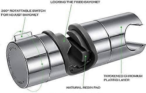 Utskiftbar håndholdt dusjhodeholder, dusjhodeholder, 18-25MM justerbar diameter, krom ABS (sølv) (LGL)