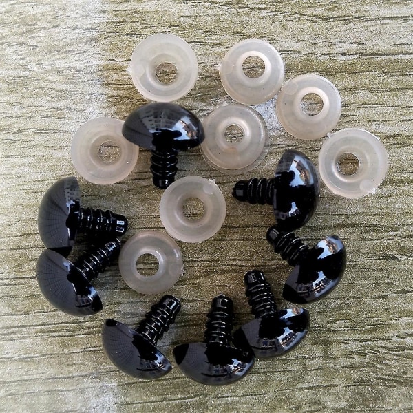 100 stk 8/10/12/14 mm plastik sikkerhedsøjne til legetøj Diy Mix størrelse Hæklet dyreøje til dukkelegetøj Amigurumi tilbehør[GL] 12mm-100pcs-Black
