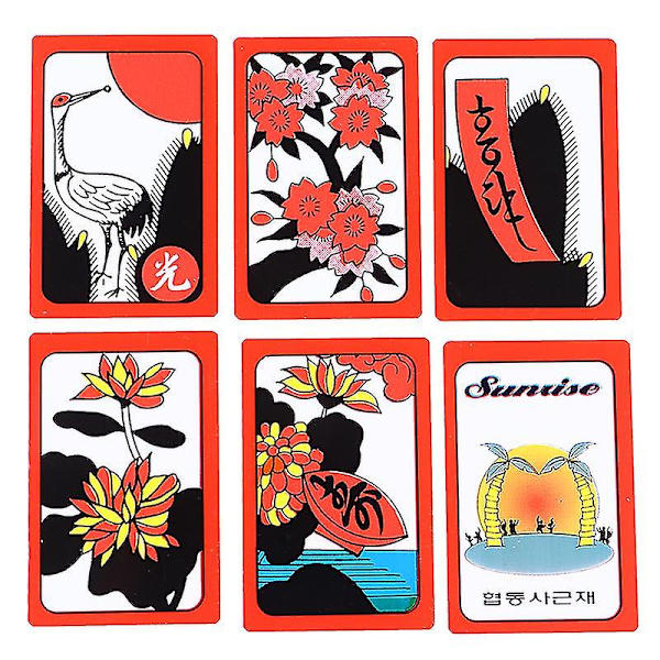 Mahjong Gostop Go Stop Hanafuda-kortit Suosittu korealainen japanilainen lautapeli Multicolor 1 Pair