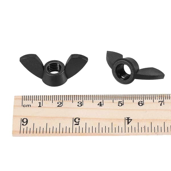 M8 Vingemutter Vingemuttere Nylon Håndstrammingsfester Svart 12 stk (LGL)