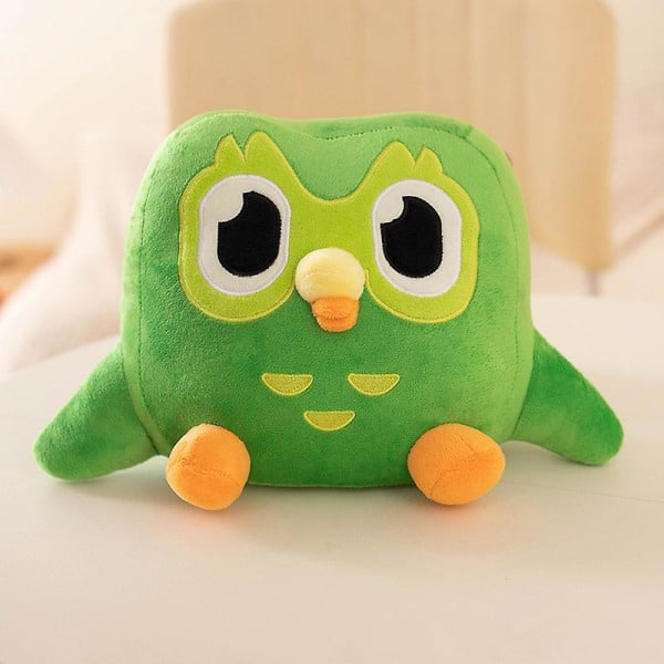 Grønn Duolingo Ugle Kosedyr Duo Plysj av Duo Uglen Tegneserie Anime Ugle Dukke One Size (LGL)