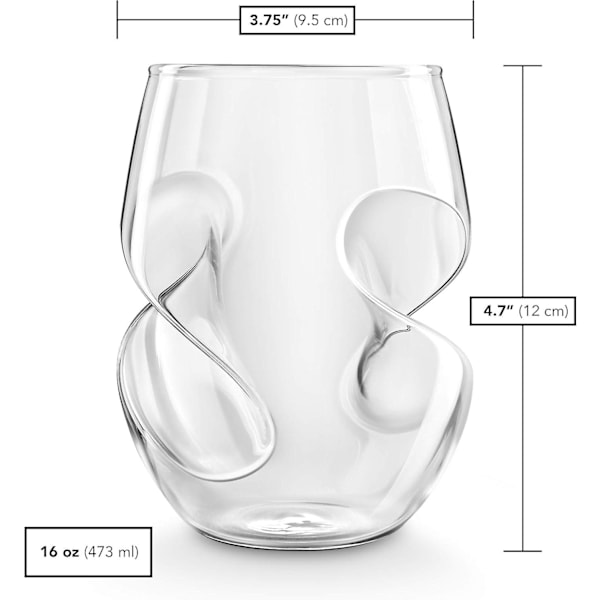 Sæt med 4 rødvinsglas - 473 ml håndblæst glas