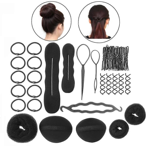 Flätning Håraccessoarer Hårstyling Kit Dam Håraccessoarer Hårdelar Kvinnor (LGL) Black