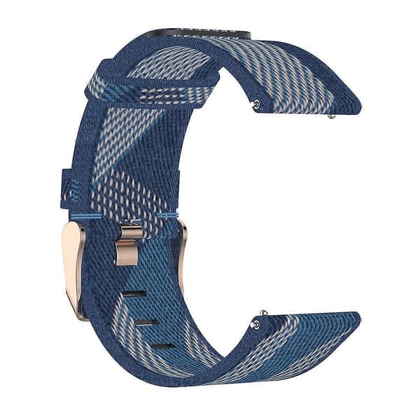 23 mm stribet vævet nylon armbåndsurrem til Fitbit Versa 2, Fitbit Versa, Fitbit Versa Lite, Fitbit Blaze (LGL) Blue