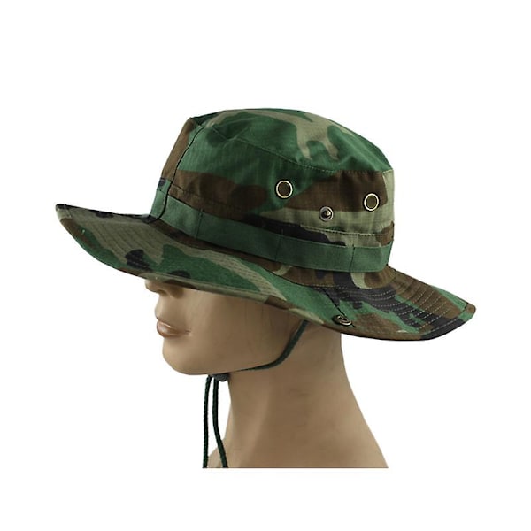 Camouflage Taktisk Airsoft Sniper Boonie Hat Jagthat Fiske Udendørs Bred Skygge Unisex Udendørs Vandrehat LGL DT 59CM