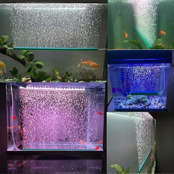 Akvarie Luftsten med Bobler, 4 Styk Luftsten Grå Mikro Boble Sten Bar, Luftsten Boble Ilt Diffuser Bar (LGL)