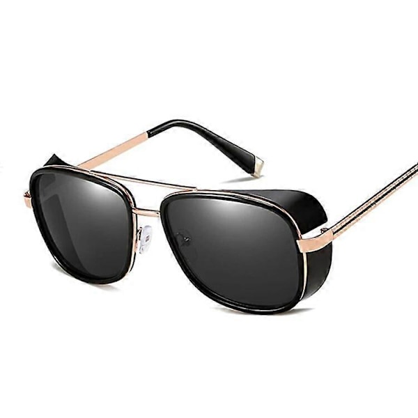 Tony Stark Solbriller Mand Kvinde Steampunk Solbriller Herre Vintage Gradient Rød Solbrille UV400 LGL BlackGray