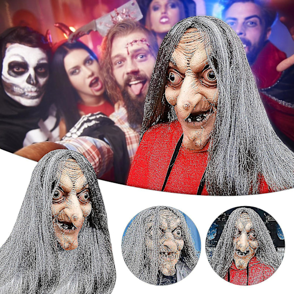 Halloween Hexe Maske Escape Room Kostume Hoved Fancy Dress Party Karakter Spil Rekvisitter