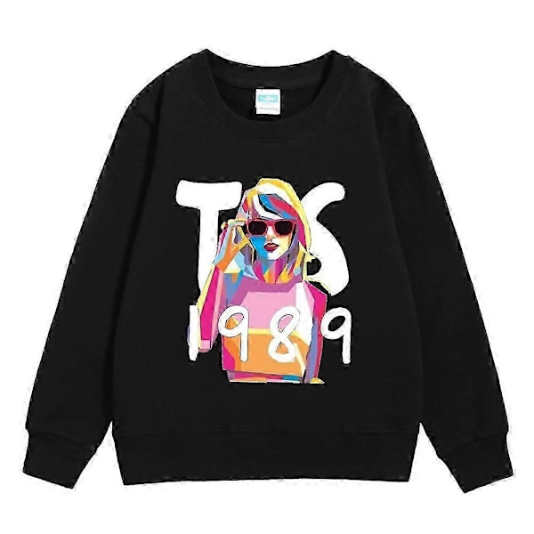 Flickor Taylor Swift 1989 Tryckt Tröja Långärmad Pullover Sweatshirt yyds LGL Black 6-7 Years