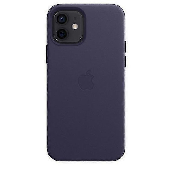 Nahkainen puhelinkotelo iPhone 12/12 Pro -puhelimelle, nahkakotelo Magsafella LGL Deep Violet