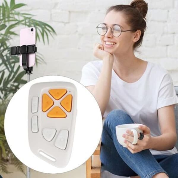 Dpofirs Scroll Remote for TikTok Clicker Page Turner, Bluetooth Camera Remote for iOS/Android (Hvit)（LGL）