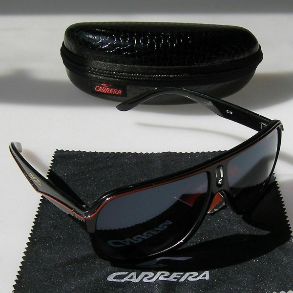 Carrera Ruthenium Pilot Gradient Lens Solglasögon för Män + Box [LGL] Red Black