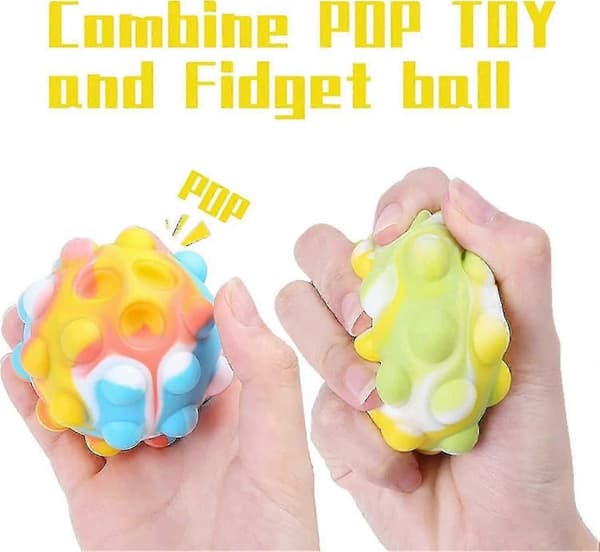 Push Bubble Pop It Stressboll, leksak Squeeze Ball, silikon 3d Fidget Ball Pop It