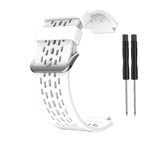 Blød silikone udskiftningsurrem armbånd åndbar sport ur armbånd til Garmin- Approach S4/s2 Vivoactive [LGL] White