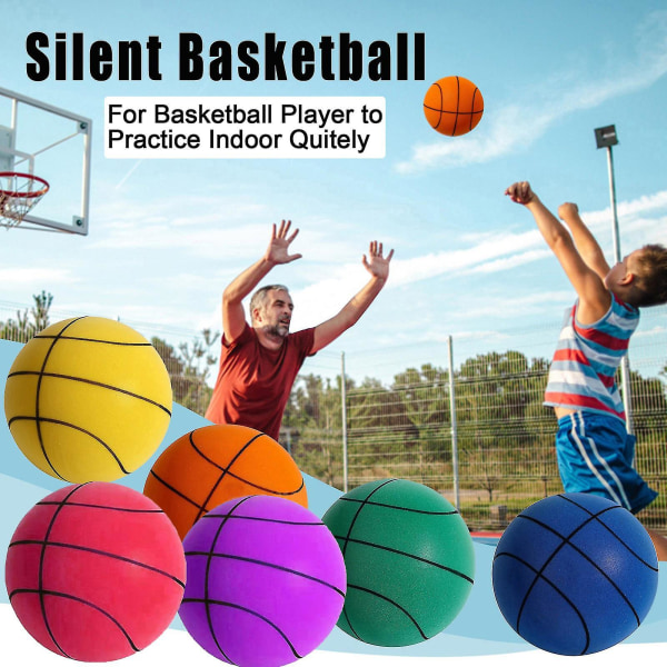 Handleshh Silent Basketball Foam Basketball Indoor Training Ball Size Varying Net Set[GL] yellow 24cm