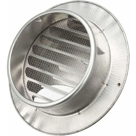 Rund ventilationsrist i rustfrit stål til udendørs vægventiler - Hængslet dæksel til ventilationsrist - 80 mm (LGL)