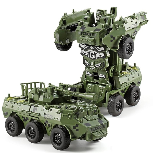 Drenge Transformer Legetøj Tank Vehicle Transformers Kids Robot Børns fødselsdagsgave Green Armored Car