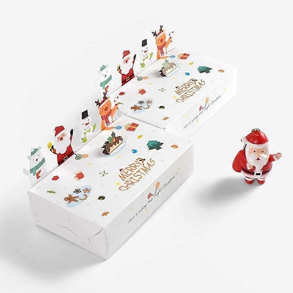 10 st Julgodislådor för presenter, 3D Jultomte form Julkakor presentförpackningar för bageri, godis, muffins, Julhelgen (vit) (LGL)