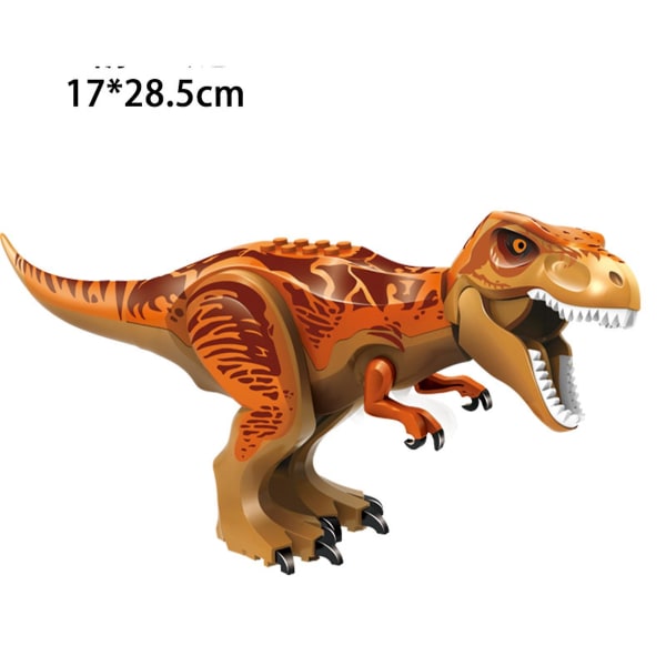 Dinosauriefigurer, Indominus T Rex-block, stort dinosaurieblock, födelsedagsfest för barn orange Tyrannosaurus rex
