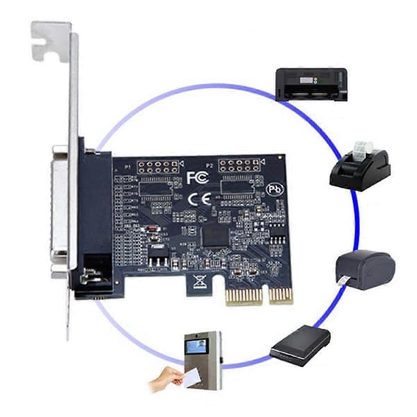 Parallelport DB25 25Pin PCIE Riser-kort LPT Printer til PCI-E for Express-kort Konverter Adapter AX99100 (LGL)