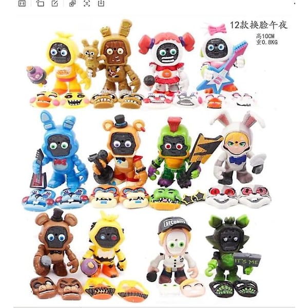 12 stk/sett Five Night the Freddy Face Changeable Figure Toys [LGL] pack by bag 1