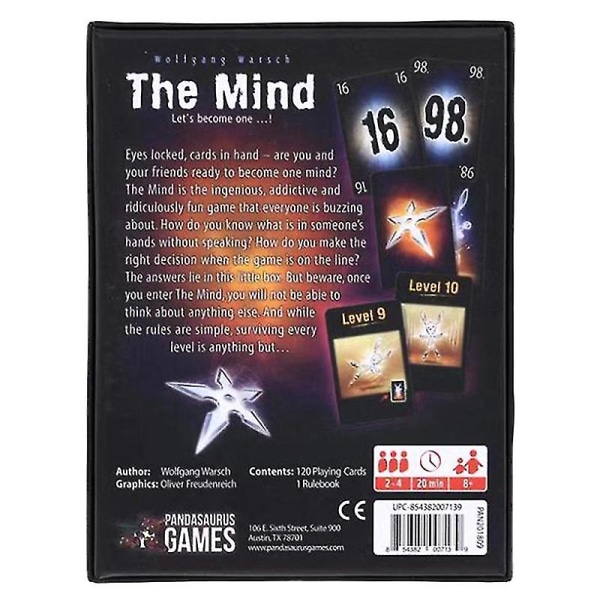 2022 The Mind Card Game Party Puzzle Lautapeli Team Experience Interaktiivinen peli Hfmqv One Size