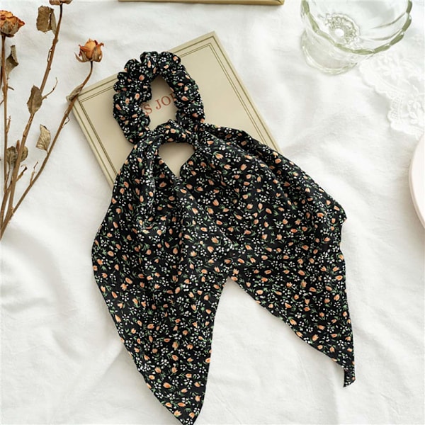 5 stk. blomstrete hårbånd med sløyfe for kvinner og jenter, sløyfe til hår, hårbånd med sløyfe, chiffon blomstrete scrunchies (LGL)