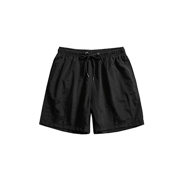 Herr Shorts med Dragsko Sommar Strand Semester Surfshorts LGL Black 2XL