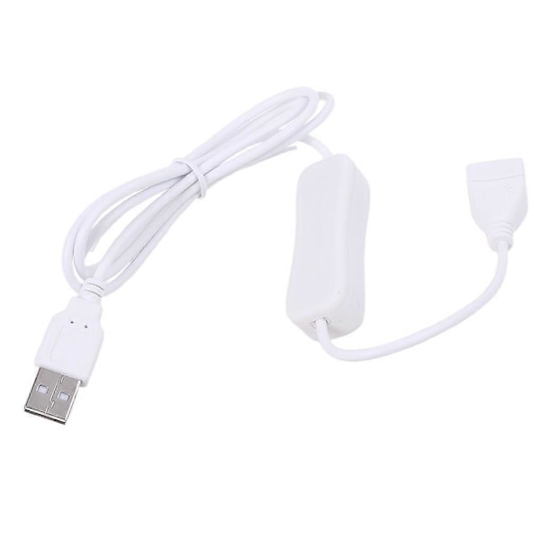 USB 2.0 Forlengelseskabel med Bryter for Bordlamper Hvit LGL