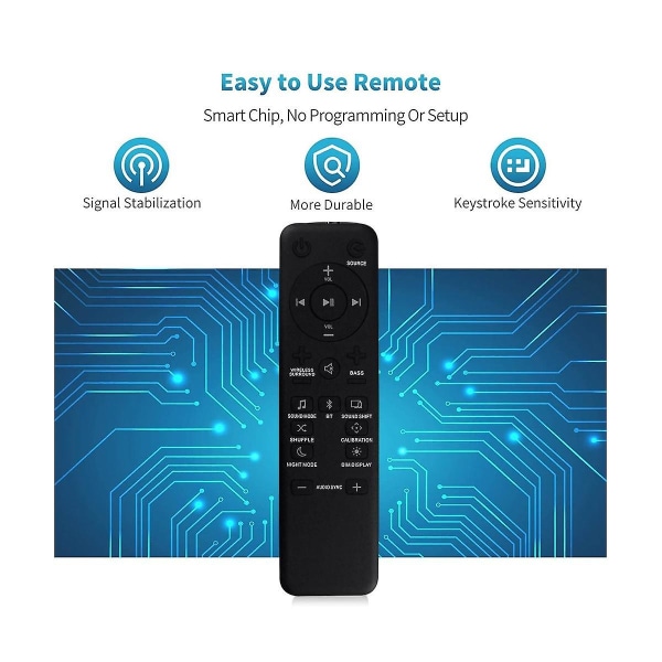 Fjernkontroll for Bar/2.1/3.1/5.1 Bar 2.1 Sound Bar, Bar 3.1 Sound Bar, Bar 5.1 Sound Bar Black