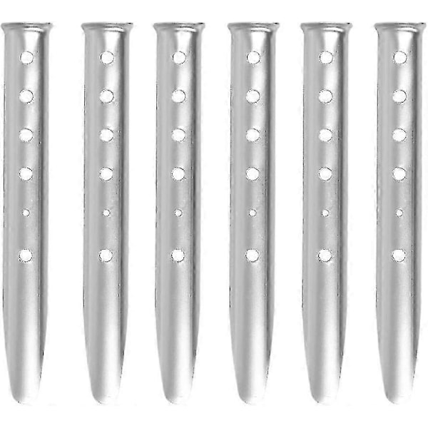 Sandpinnar, Tältpinnar i Aluminium, U-profilpinnar för Tält, Camping, Vandring, Strand, 6-pack (Orange)-GOOD LGL Sliver