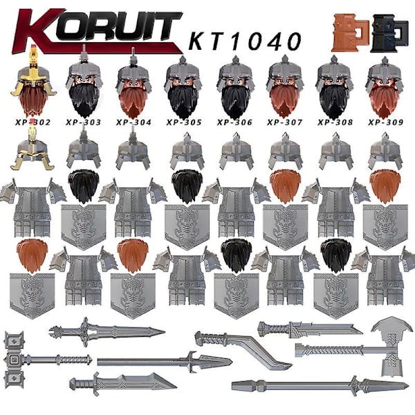 Nye middelalderlige dværg ork troldmand hobbit figurer tilbehør model byggeklodser lotr klodser legetøj til børn gaver[GL]