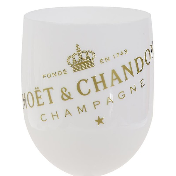 Hvide/lyserøde Moet Chandon plastikglas - festlige festvinschampagneglas White 2pcs