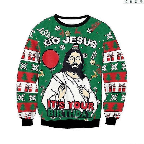 Herre Dame Klistret Juletrøje 3d Jul Hund Snefnug Klokke Rensdyr Julemand Trykt Julefrokost Jumper Jule Sweatshirt LGL SWYS086 XL
