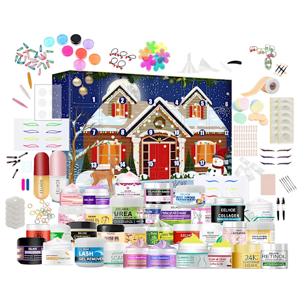Adventskalender 2023 Skönhet och Kosmetika Adventskalender, Lämplig för Kvinnor och Flickor 20Ml  (LGL) A