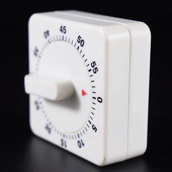 Analog timer med timerfunktion, æggeur, rustfrit stål, sølv (LGL)