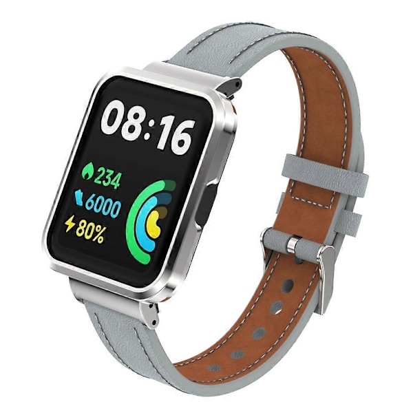 Læder Urrem til Xiaomi Mi Watch Lite / Redmi Watch til Xiaomi Mi Watch Lite / Redmi Watch LGL Light Gray