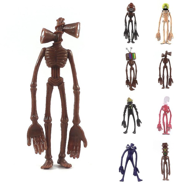 8 stk. Siren Head Actionfigur Legetøj Urban Legend Foundation Sirenhead Dukke Horror Model Børnegave