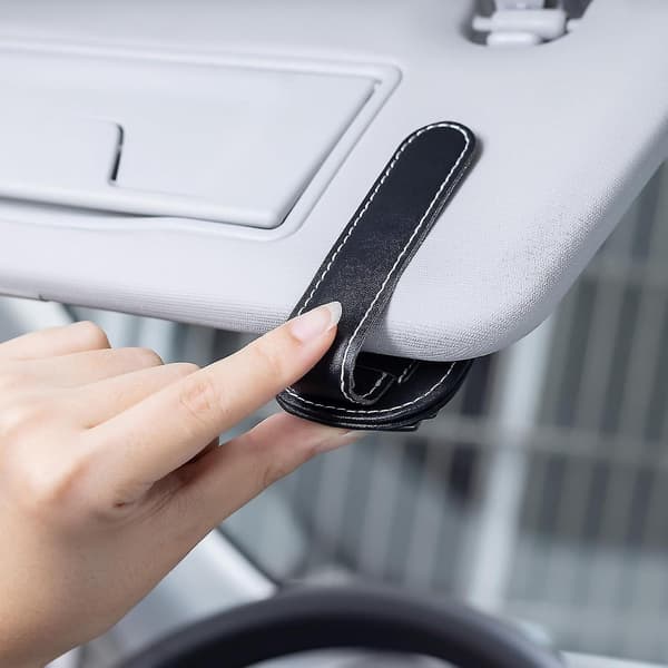 TWYGV Egnet til Benz Bil Solbrilleholder, Læder Brilleholder til A C E S GLK CLA GLA GLC G (LGL) Grey