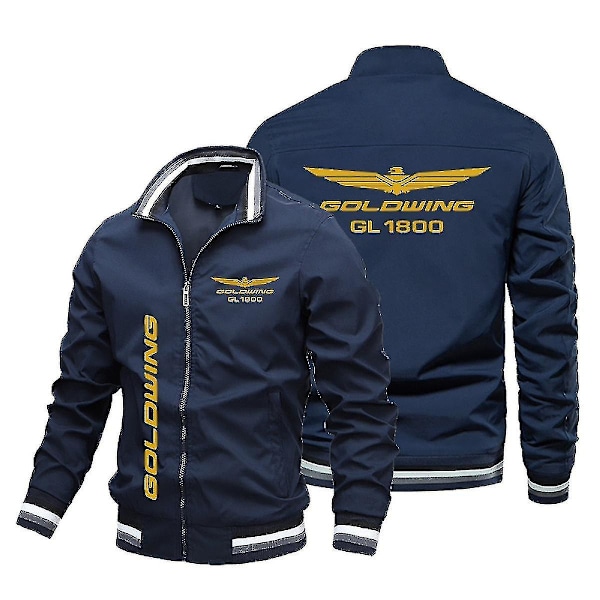 Jakker for menn Vindjakker Menns 2021 Ny Honda Gold Wing Trykte Jakker Menns Dame Vindjakker Mote Utendørs Motorsykkel Bas LGL 5XL Navy Blue