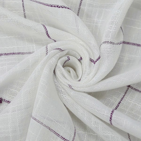Pellavainen verho siteillä, puuvillasekoitus, Mauve, LxK 140x100cm 1 kpl (LGL)