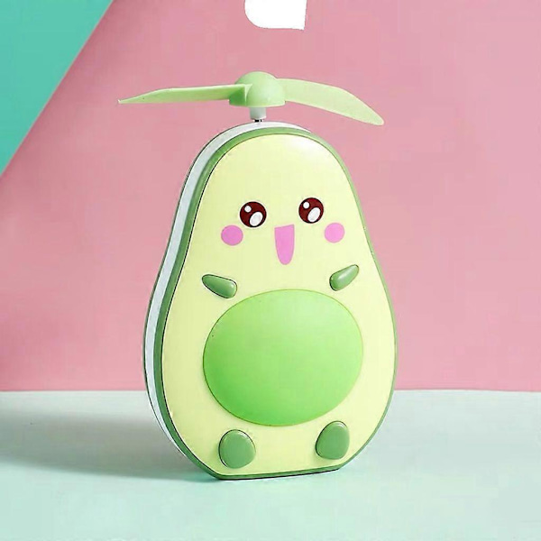 Söpö Avokado Tuuletin Mini Kannettava Kompaktipeili Kosmeettinen LED-yövalolla (LGL)
